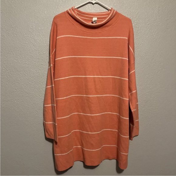 J. Jill Sweaters - J.Jill Petite Reversible Grape Fruit Striped Mock Neck  Tunic Sweater Plus Sz 2X